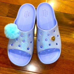 Crocs Moon Jelly Glitter Platform Slides - W7